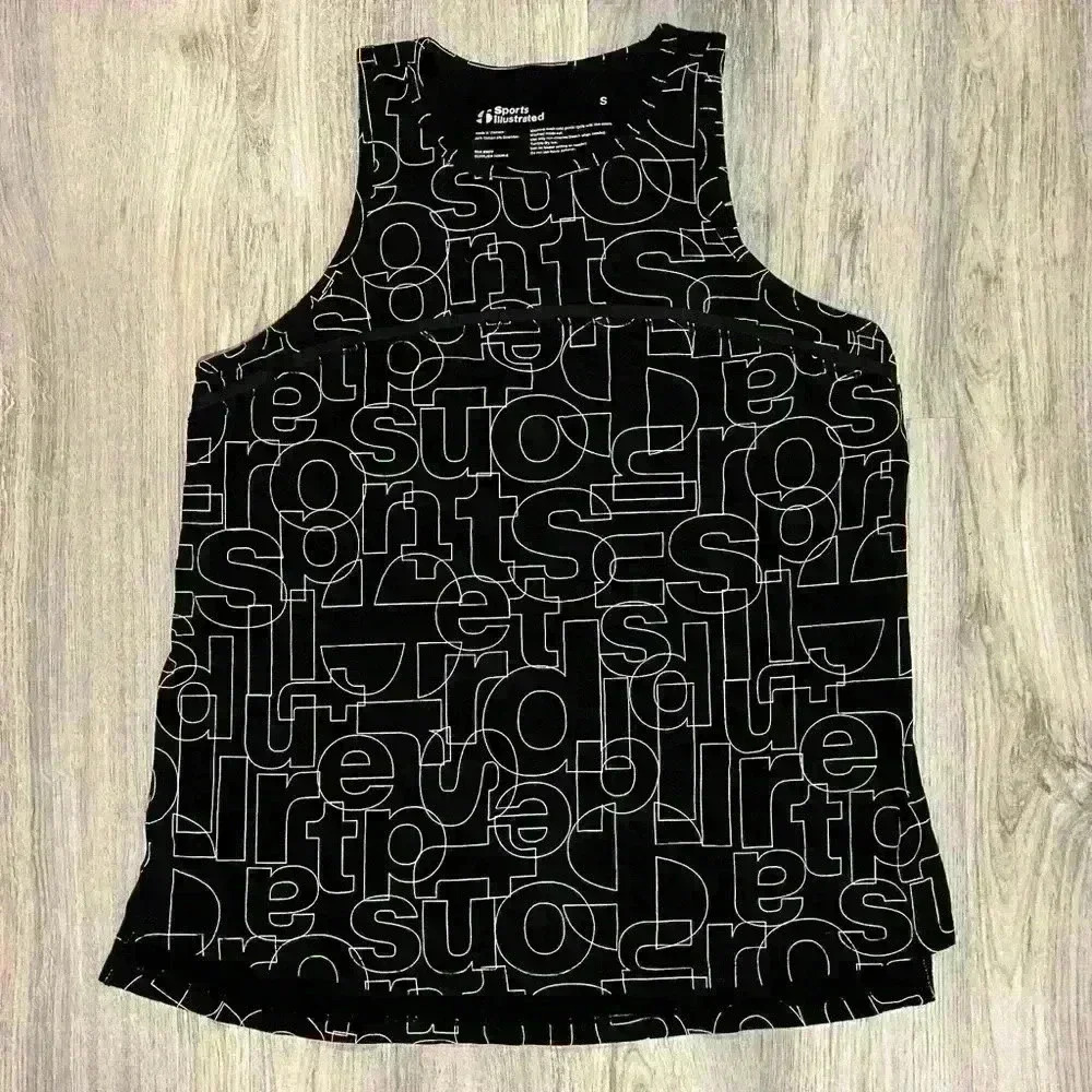 Sports Illustrated Black White Shirt Print Athletic Sleeveless Tank Top Size S
